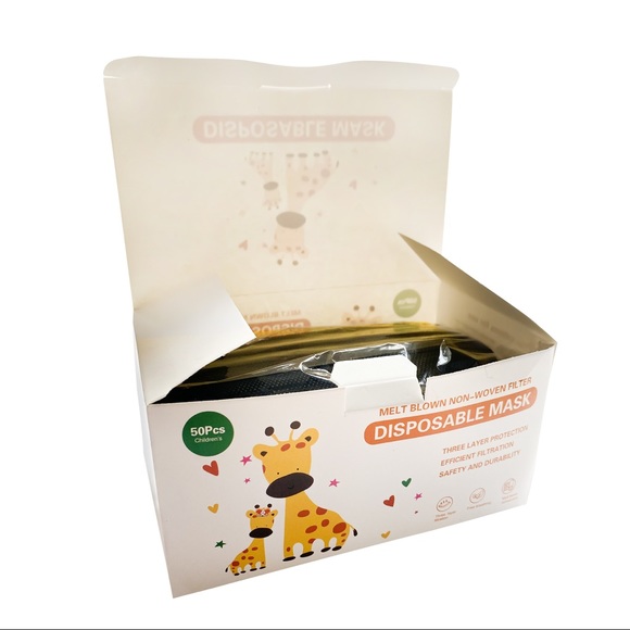 Kids Black Disposable Face Masks